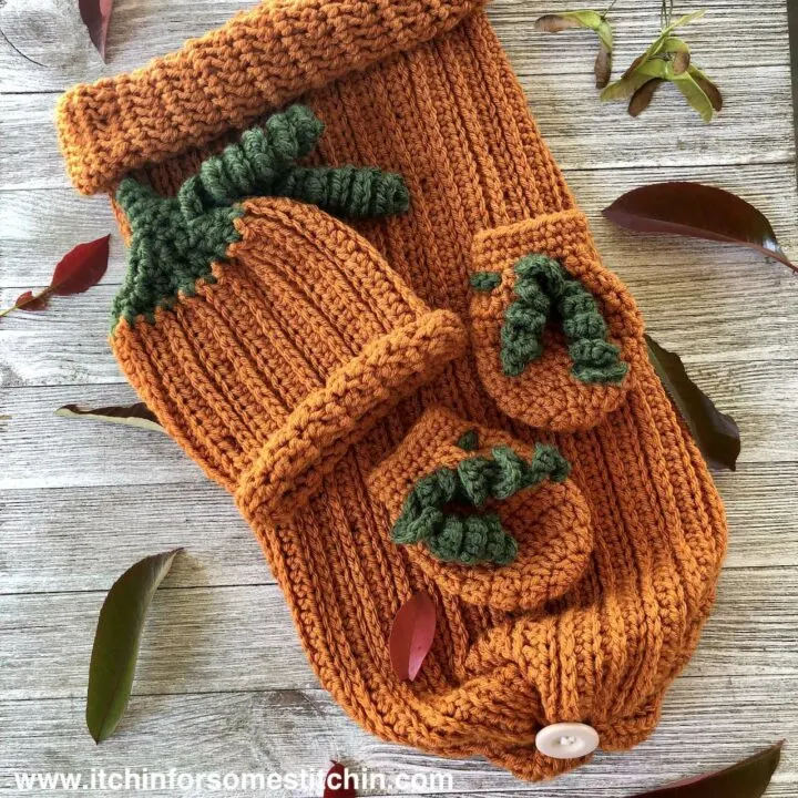 My Lil' Pumpkin Pie Crochet Baby Sleep Set