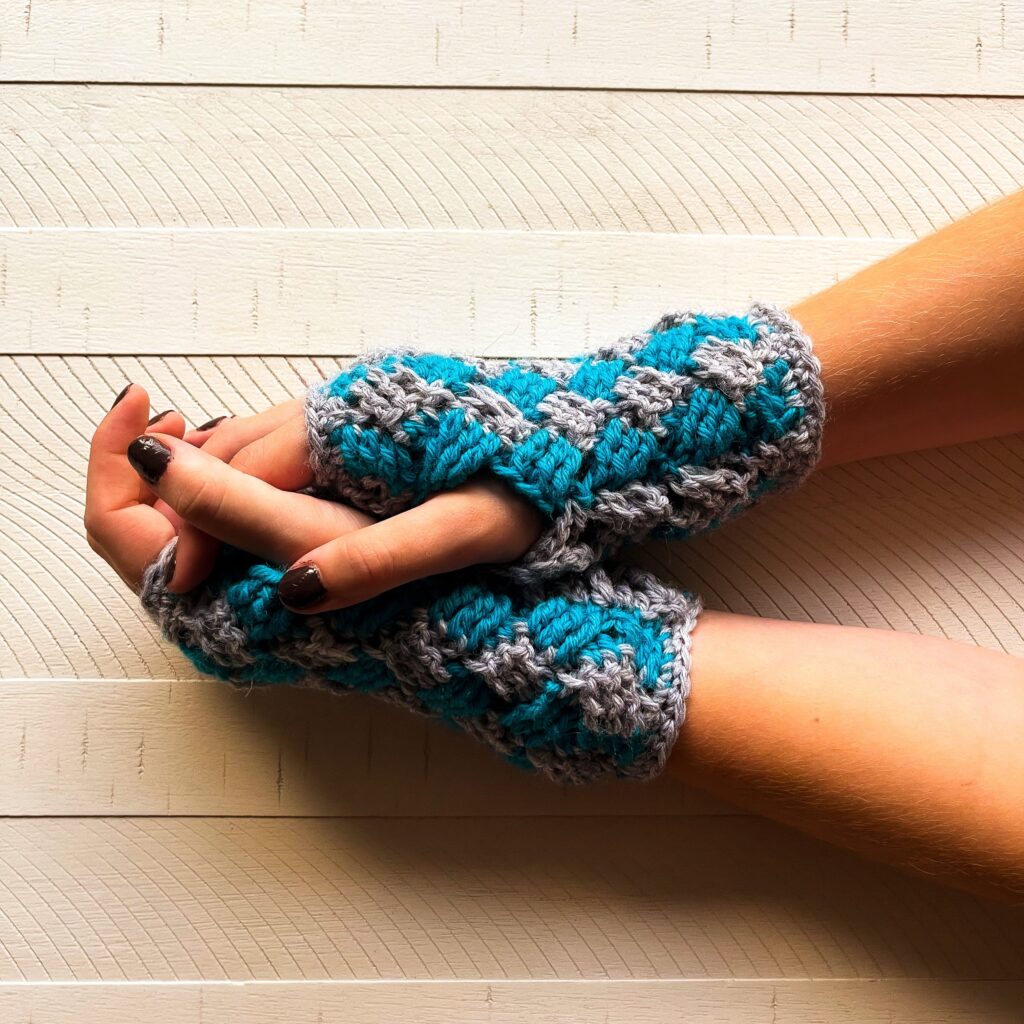 Winter Waves Crochet Fingerless Gloves