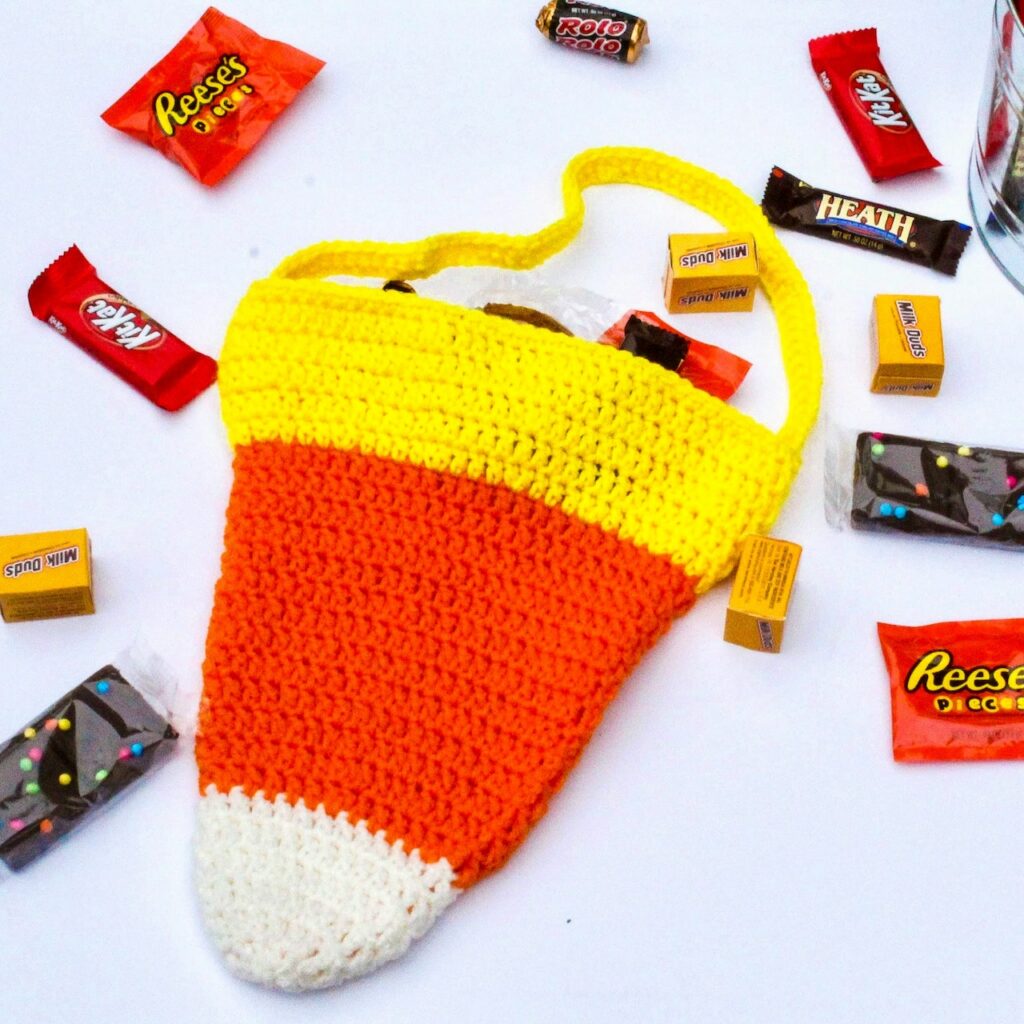 Crochet Candy Corn Trick-or-Treat Bag