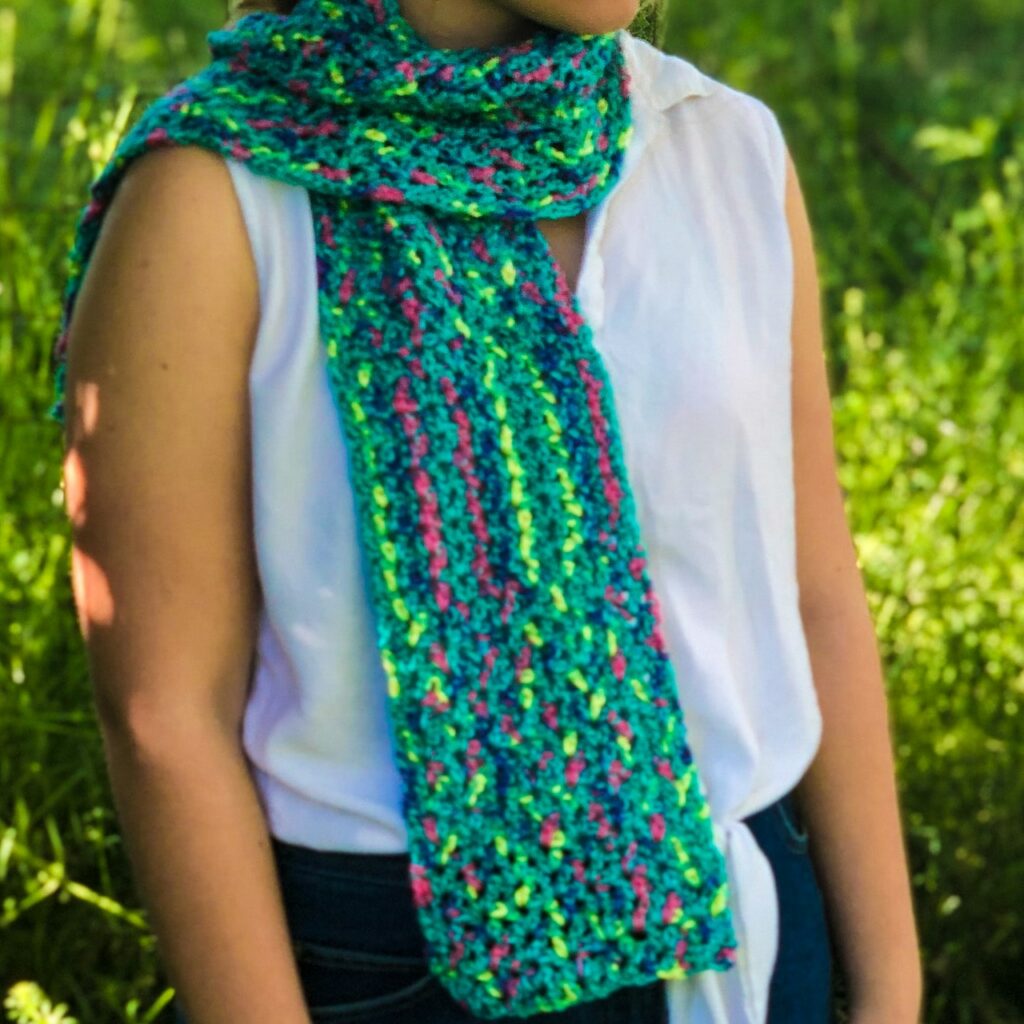 Mermaid Confetti Crochet Scarf